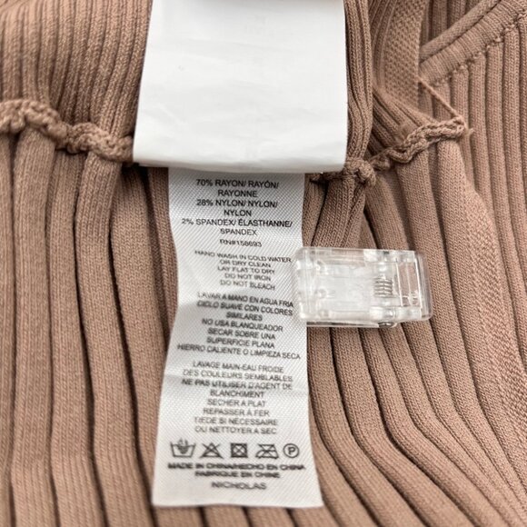 🆕 NICHOLAS 🧿 NWT Allison layered ribbed-knit top in Mushroom - SIZE M - Picture 12 of 12